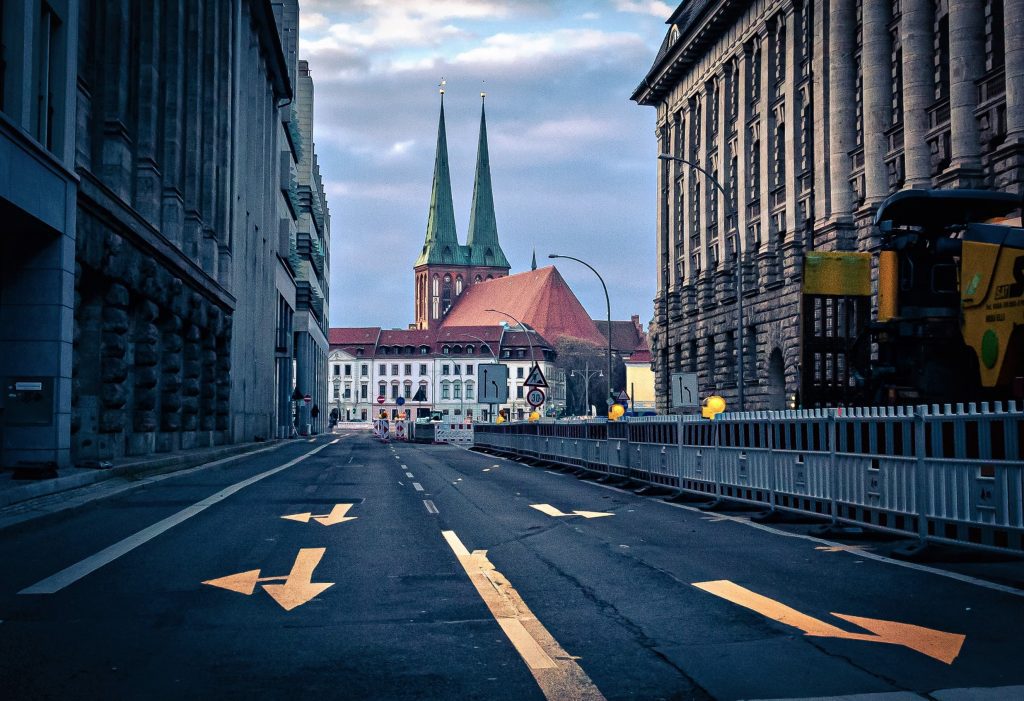 Berlin Candid Street Photography, Nikolaikirche in Mitte. Image by Sean P. Durham
